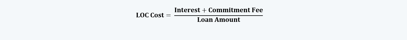 Line of Credit Cost Formula
