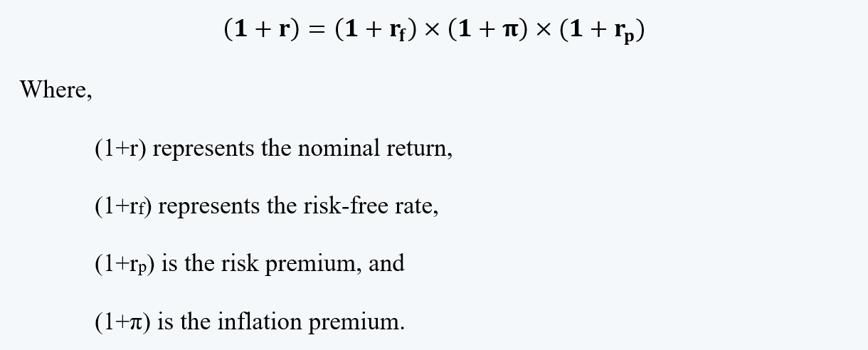 relation between the real and nominal returns Portfolio Management CFA level 1 Study Notes