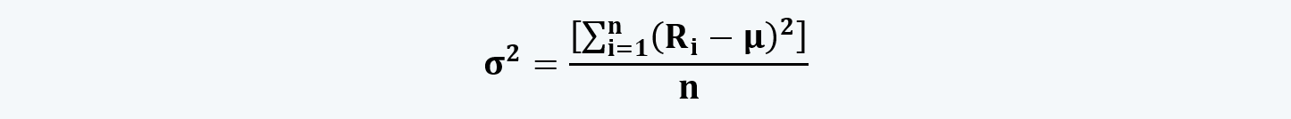 Variance Formula Portfolio Management CFA level 1 Study Notes