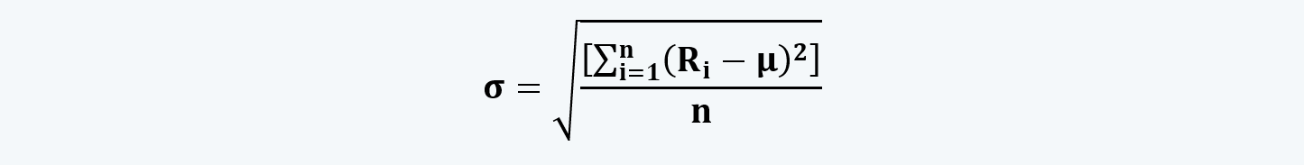 Standard Deviation Formula Portfolio Management CFA level 1 Study Notes