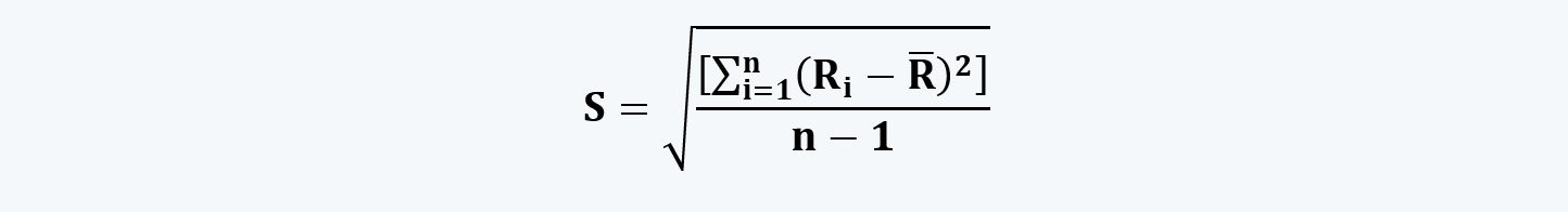 Standard Deviation Formula Portfolio Management CFA level 1 Study Notes