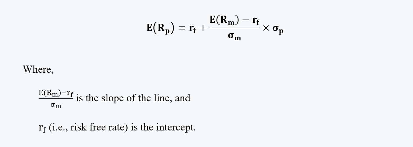 capital market line Portfolio Management CFA level 1 Study Notes