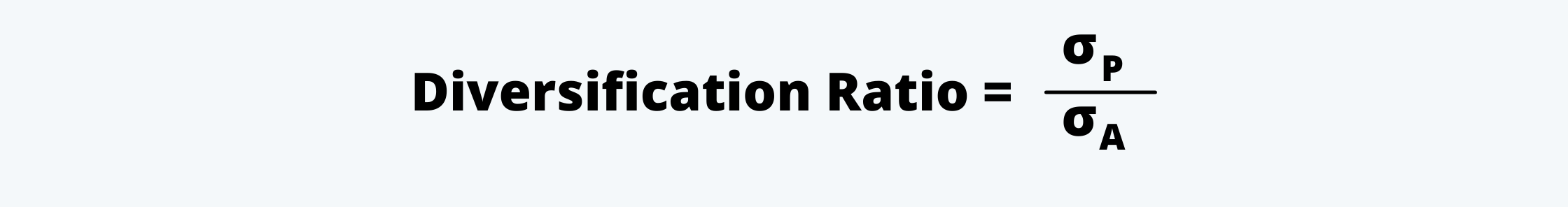 Diversification Ratio Portfolio Management CFA level 1 Study Notes