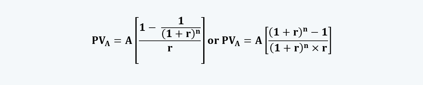 present value of an ordinary annuity Quantitative Methods CFA level 1 Study Notes