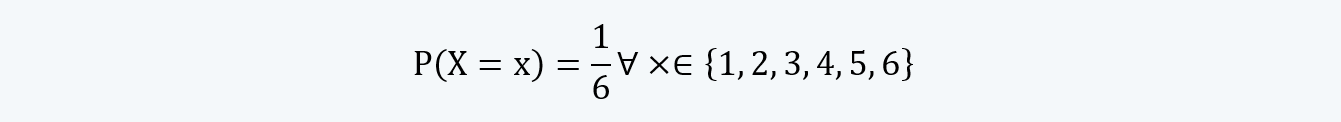 probability density function for a set of die Quantitative Methods CFA level 1 Study Notes