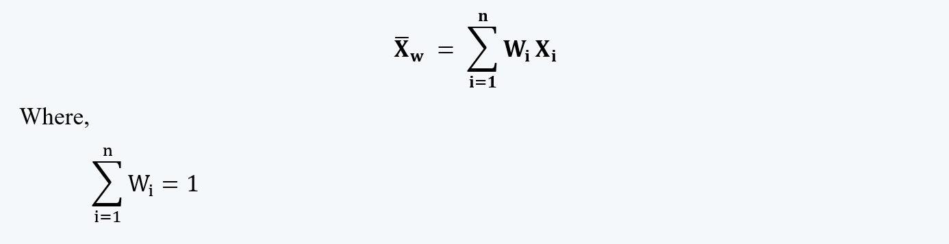 Weighted Average Formula Quantitative Methods CFA level 1 Study Notes