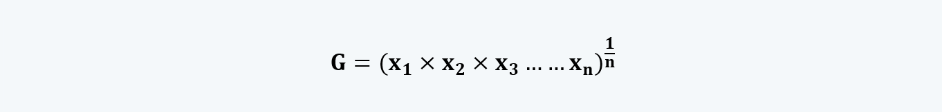 Geometric Mean formula Quantitative Methods CFA level 1 Study Notes