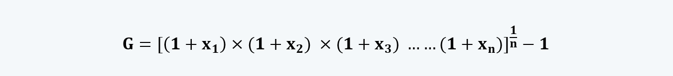 Geometric Mean formula Quantitative Methods CFA level 1 Study Notes