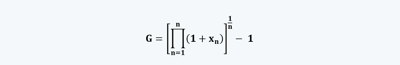 Geometric Mean General formula Quantitative Methods CFA level 1 Study Notes