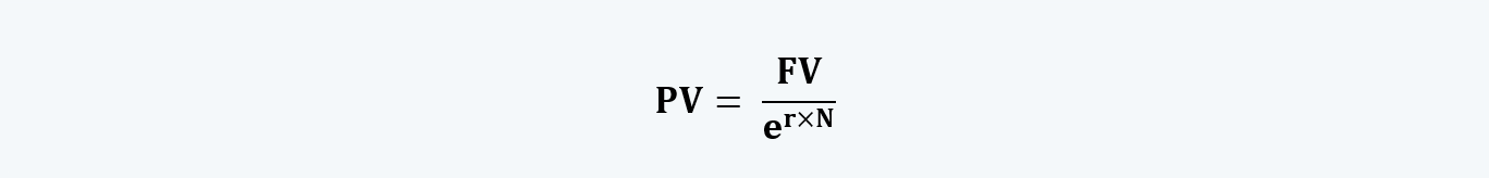 Present Value Continuous Compounding  Quantitative Methods CFA level 1 Study Notes