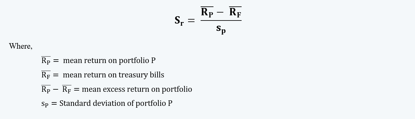 Sharpe ratio formula Quantitative Methods CFA level 1 Study Notes